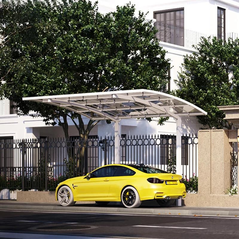 Abri de voiture en polycarbonate et aluminium de qualité supérieure avec toit transparent
