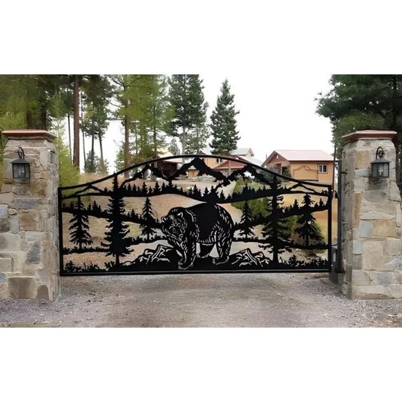 Porte de ranch en métal personnalisée, porte de ferme-Foshan faite à la main