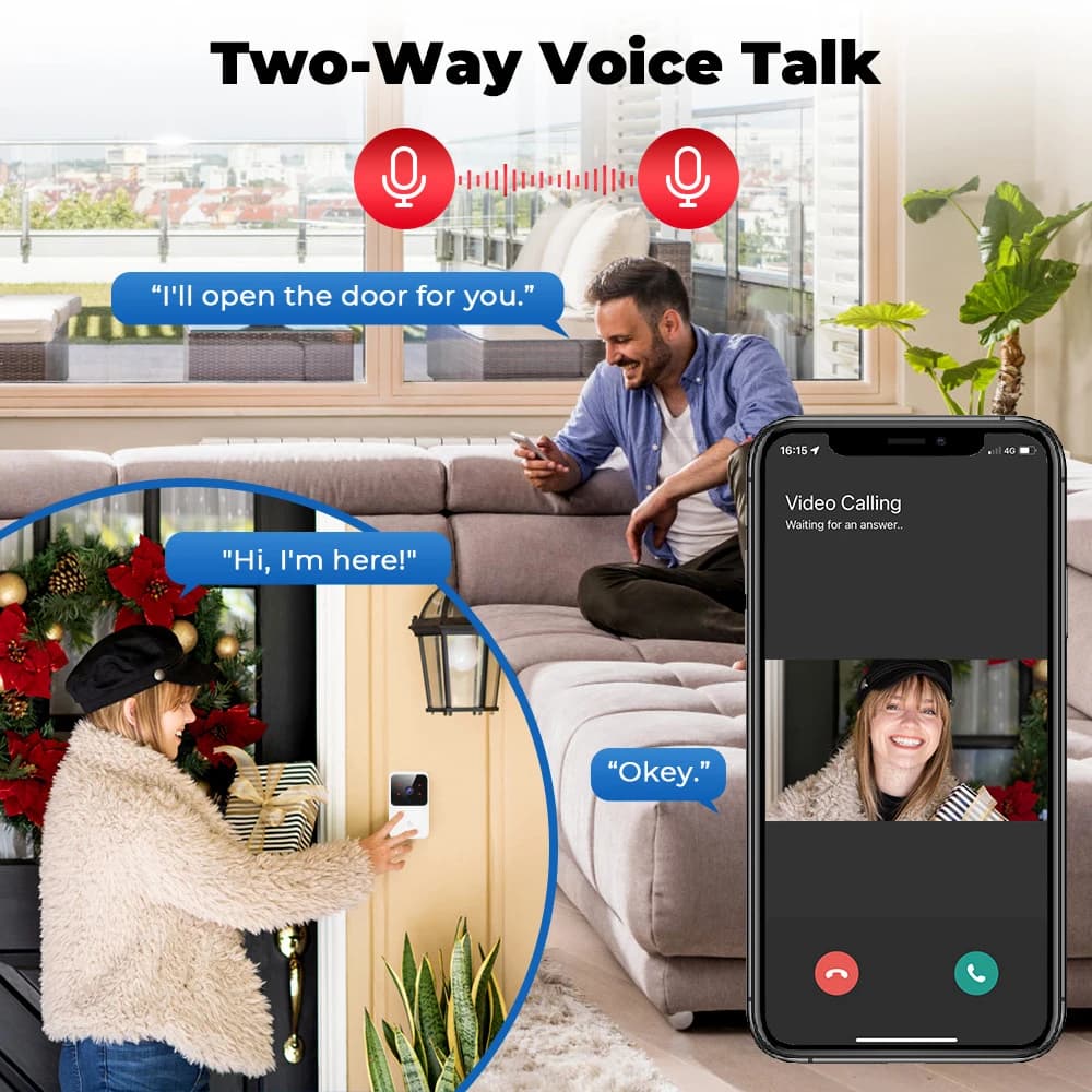Sonnette vidéo WiFi sans fil pour téléphone