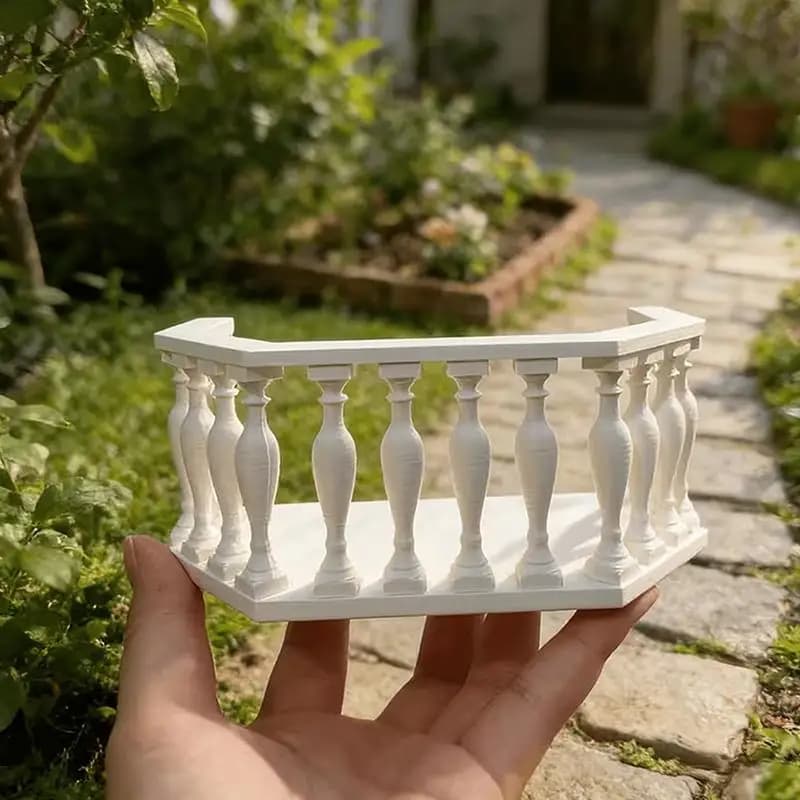 Balcon miniature pour maison de poupée avec balustrade, balcon européen adapté aux collectionneurs, scènes miniatures, accessoires de maison de poupée DIY