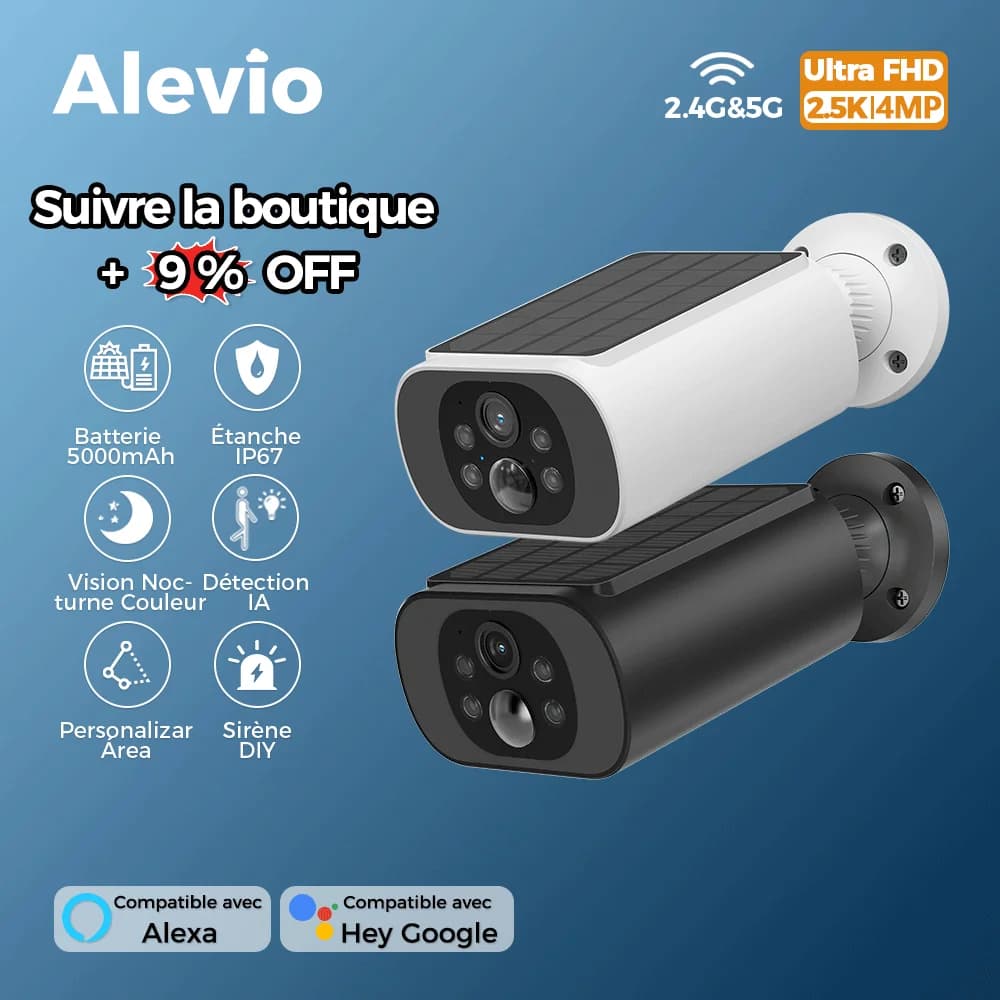 Caméra de Surveillance Extérieure Solaire ALEVIO