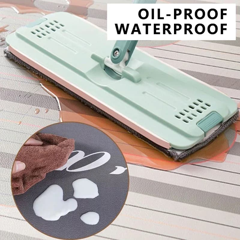 Tapis De sol De cuisine imperméable et antidérapant, en vinyle, en Pvc, en cuir, dessin animé, Grain De bois, Alfombras De Cocina