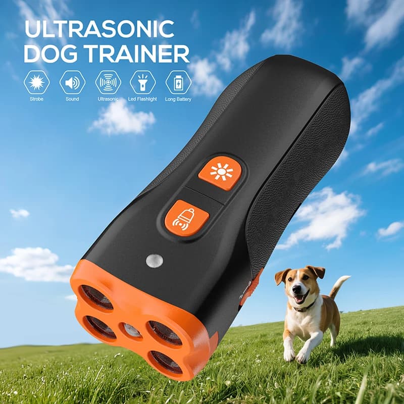 Dispositif anti-aboiement pour chien, 4x ultrasons anti-aboiement, modes d'entraînement, portée de 15 m, fini les aboiements intérieurs et extérieurs, correction du comportement