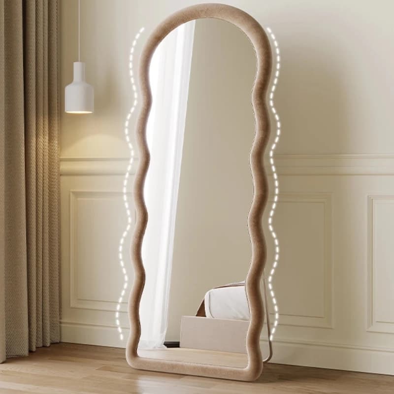 Miroir de vanité d'affichage moderne, Design de salle de bains, miroir de vanité sur pied, ornements nordiques horizontaux, accessoires de maison