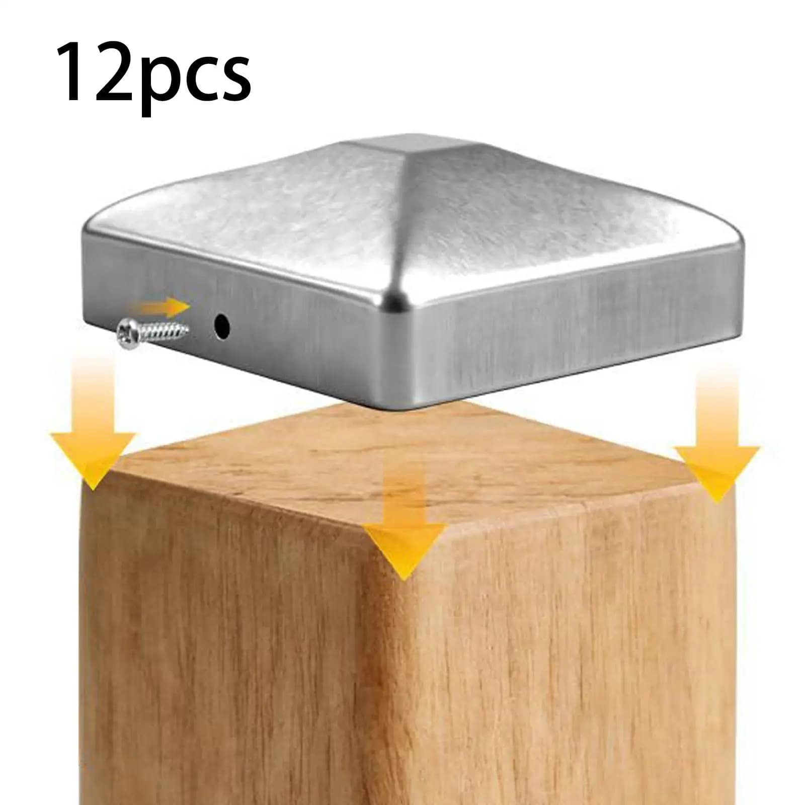 Ensemble de capuchons de poteau de clôture en acier zingué style pyramide