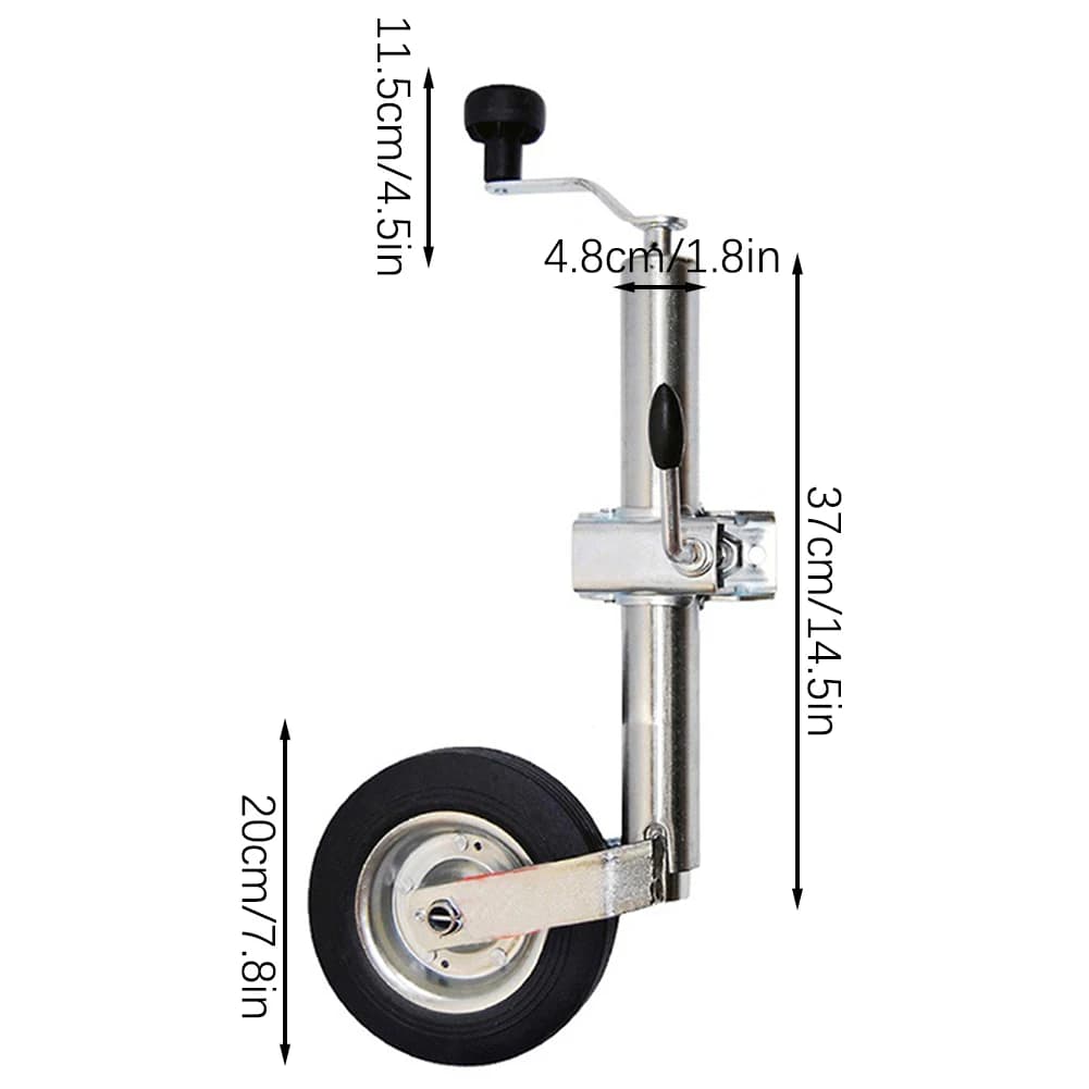 Roue jockey de guidage avec pince