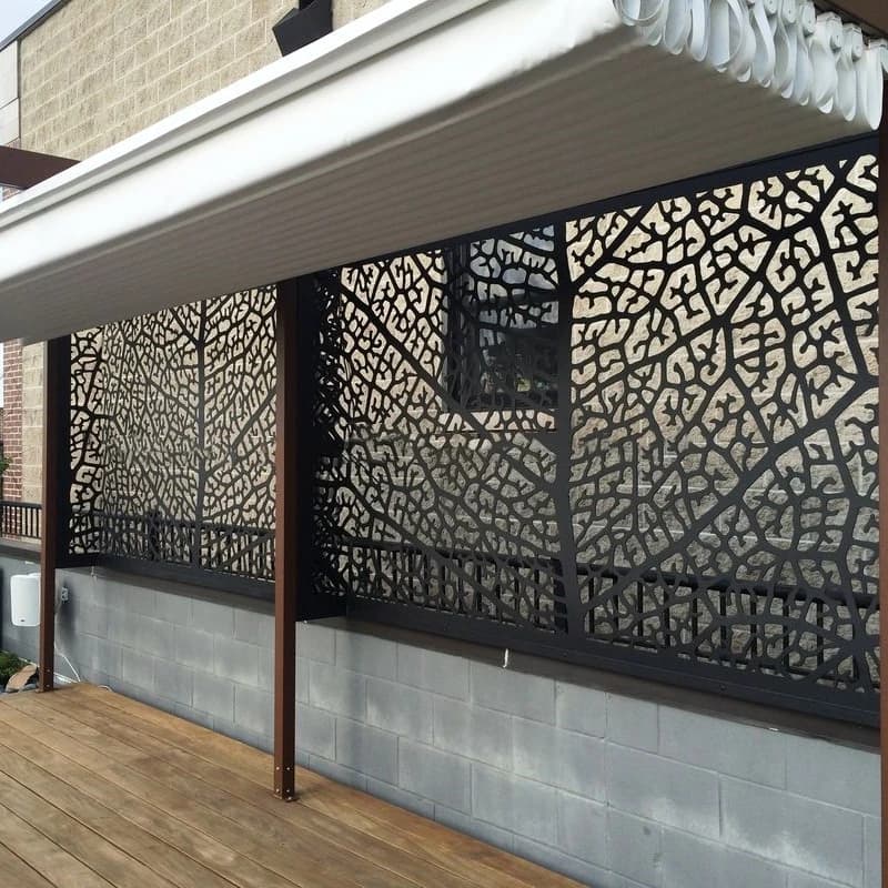 Panneaux de clôture horizontaux en aluminium, écrans d'intimité, clôtures métalliques pour jardin, cour, patio, villa, extérieur, modernes, sur mesure, noir, gris