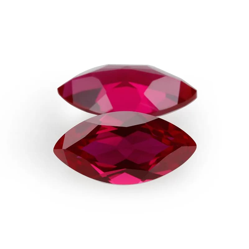 Rubis marquise en boîte, brillant sous lumière UV, 10×20mm, dureté Mohs, pierres précieuses pour la fabrication de bijoux, la collection ou les cadeaux