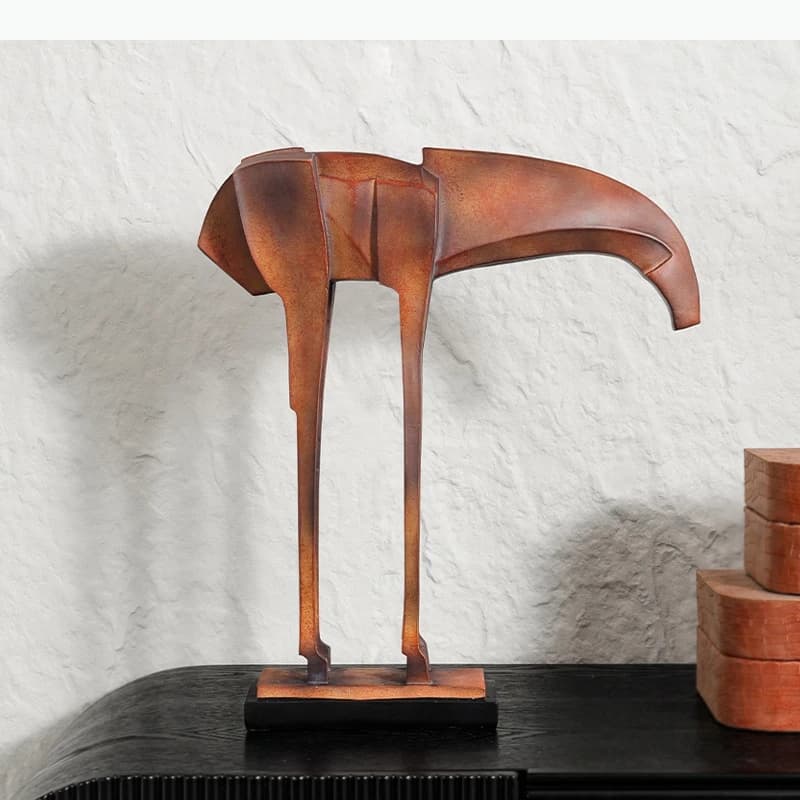 Sculpture de cheval géométrique abstraite, œuvre d'art créative, ornements, cheval en imitation bois, décoration de bureau, accessoires de décoration intérieure