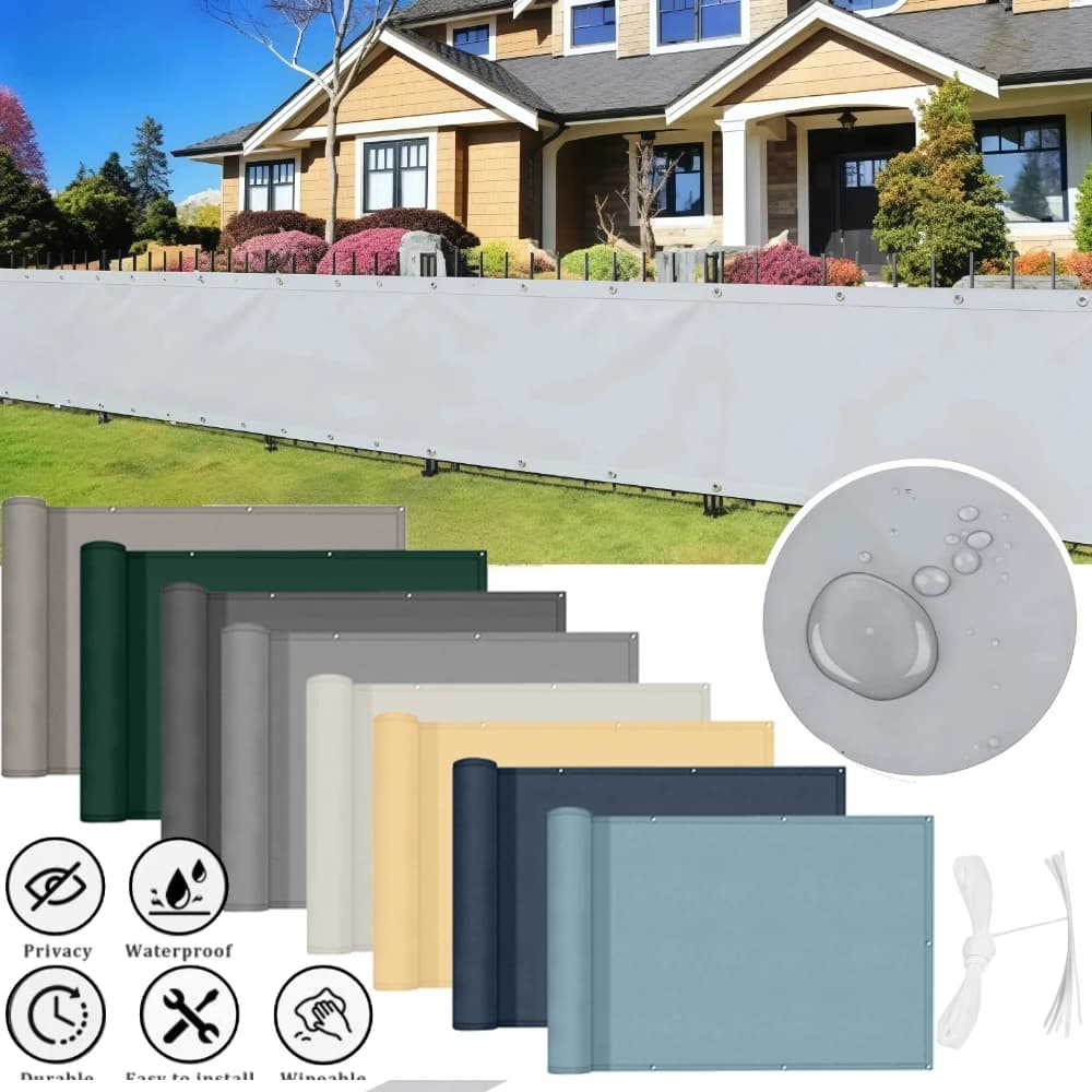 Brise-vue extérieur avec toile pare-soleil imperméable et anti-UV pour balcon et jardin