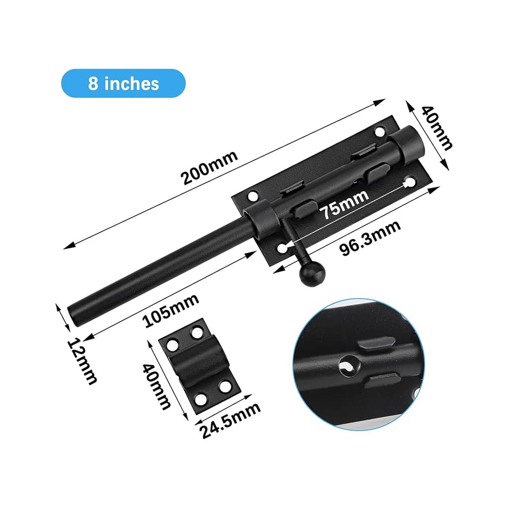 Loquet de porte coulissant robuste, verrou de sécurité pour portail de jardin, abri, tour, quincaillerie domestique
