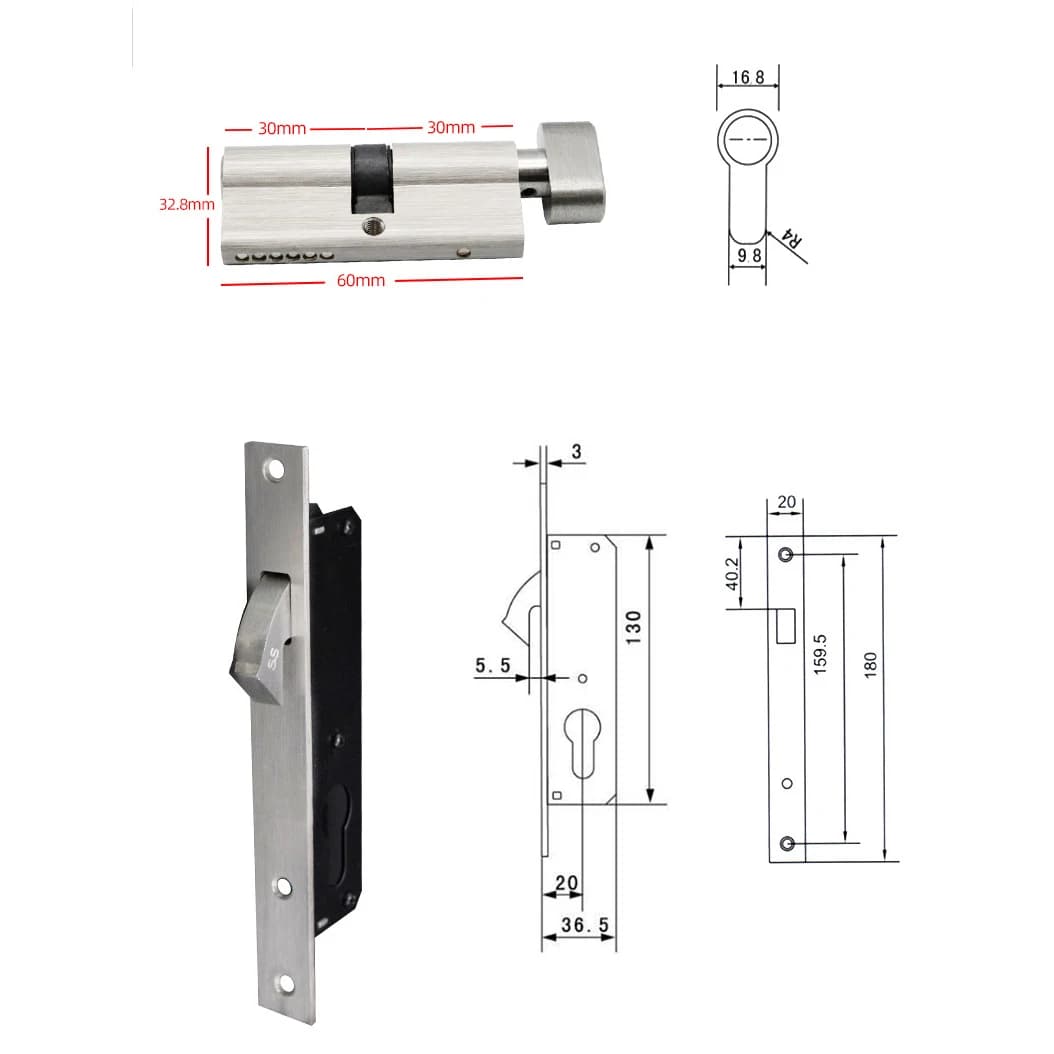 Serrure de porte marketen alliage d'aluminium