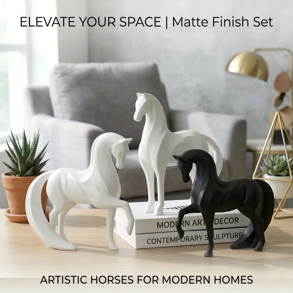 Statue de cheval géométrique en résine, artisanat moderne, figurine animale, décoration nordique pour la maison, ornement de luxe pour salon, bureau, bureau à domicile, cadeau artistique