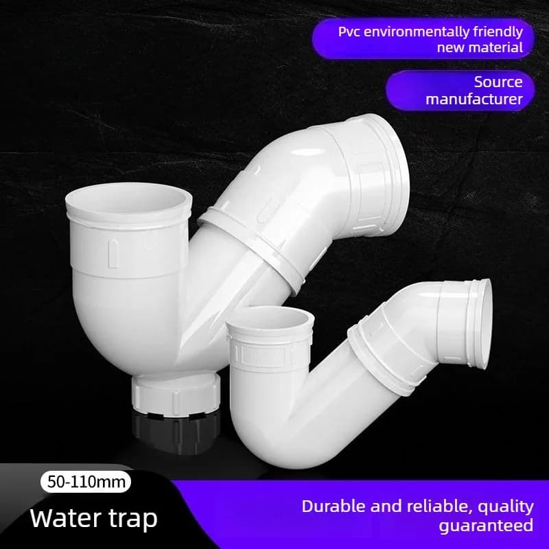Siphon anti-odeur en PVC pour tuyau d'eau, raccord non-évacuant 50/75/110/160mm