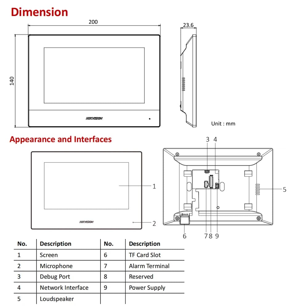 Hikvision DS-KIS604-S (C) Kit d'interphone vidéo DS-KV8113-WME1 (C) DS-KH6320-WTE1 commutateur POE Standard Station de porte moniteur WIFI