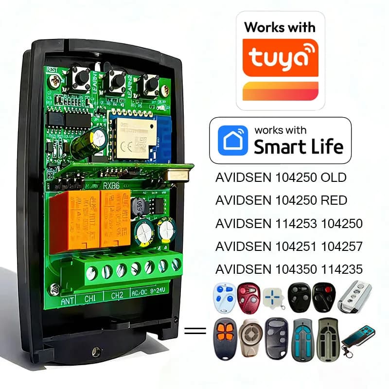 Travailler avec TUYA Récepteur AVIDSEN 114253 104250 104251 104257 104350 114235 104250 Télécommande de portail