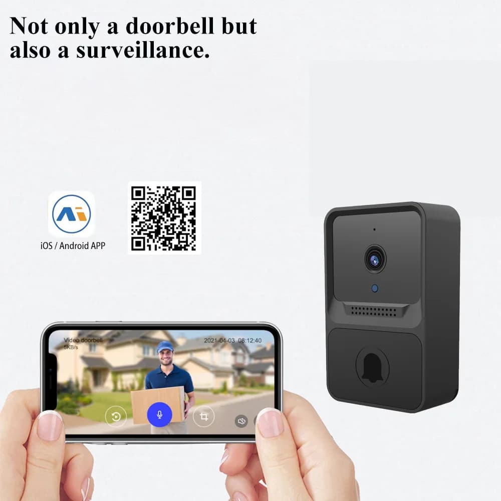 Sonnette sans fil Wi-Fi avec caméra HD extérieure