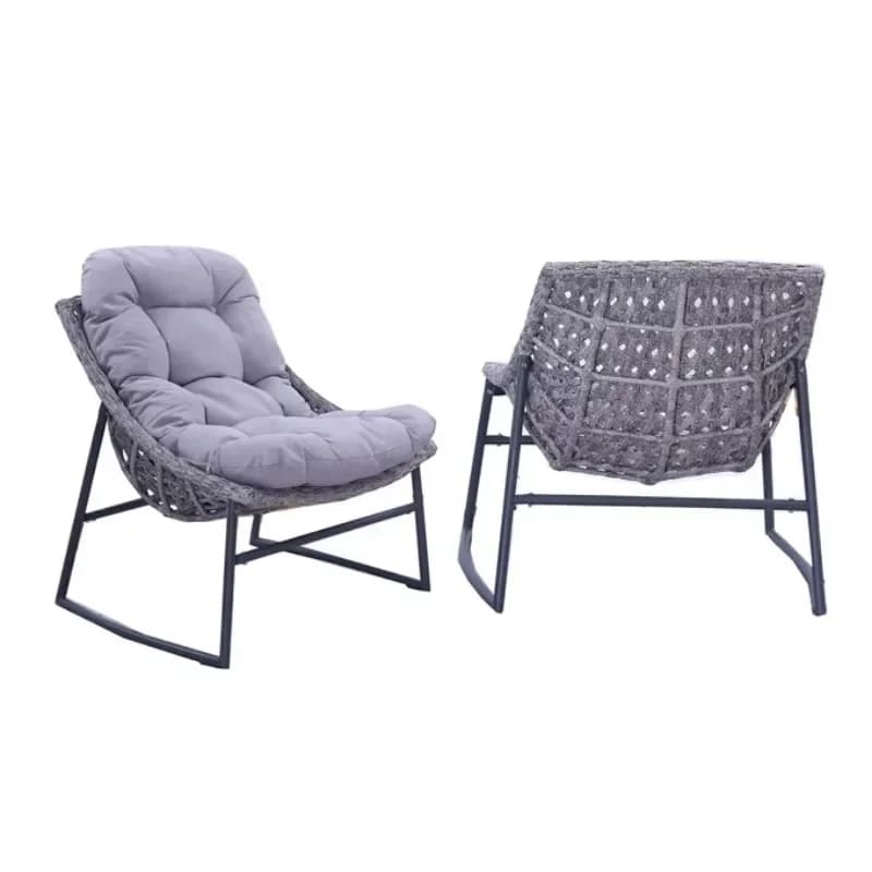Balcon de jardin, mobilier d'extérieur en rotin, relaxez les deux corps et l'esprit