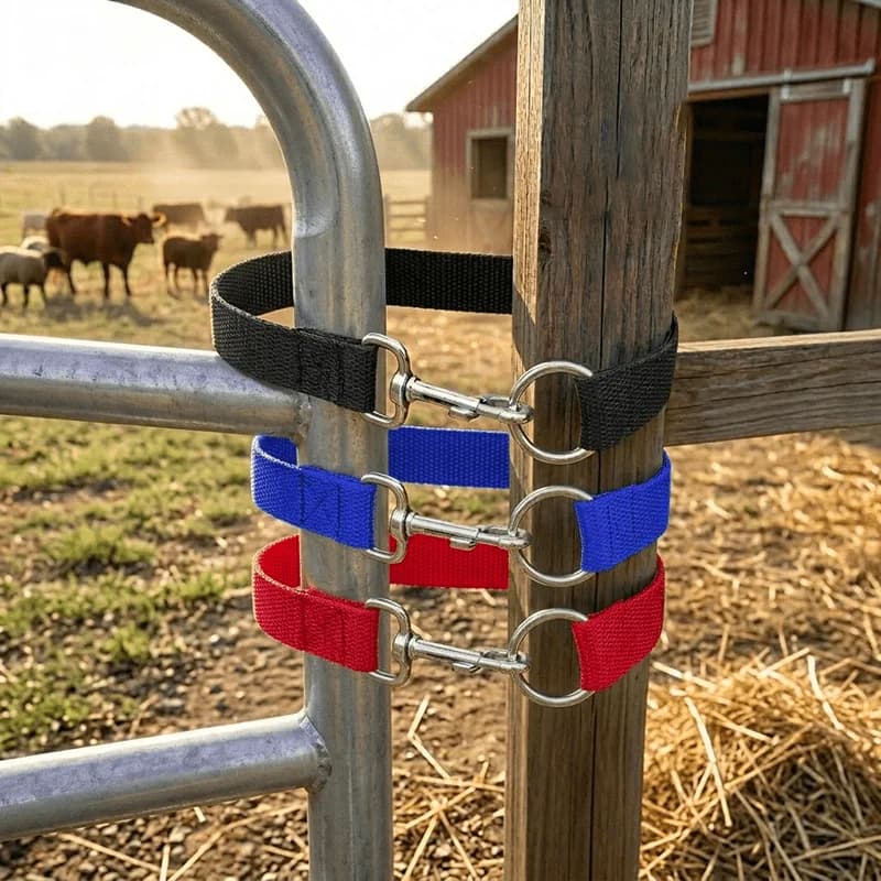 Lot de 3 loquets de portail à corde simple de 50 cm, fixation universelle pour clôture de chevaux et portail de ferme d'élevage