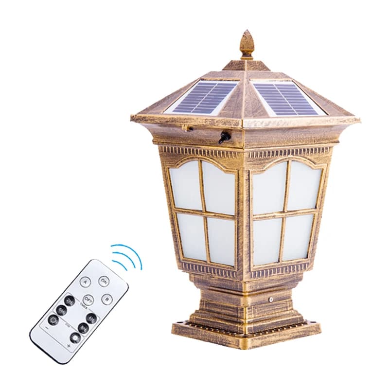 Lampe solaire de poteau, éclairage de jardin étanche, style européen, pour villa, cour, café, lampe murale extérieure pour poteau de porte