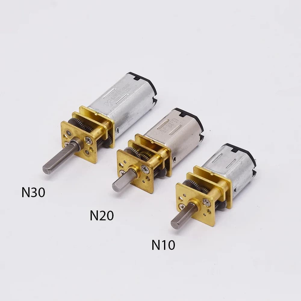 Mini moteur à engrenages métalliques DC 3V/6V/12V N10 N20 N30, arbre de sortie droit, vitesse lente, couple élevé, vis sans fin, boîte de vitesses tout en métal, Robot