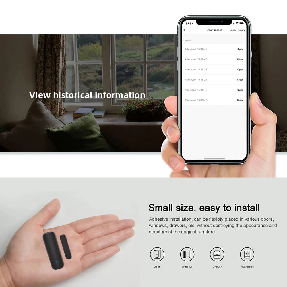 Détecteurs d'ouverture et de fermeture de porte WiFi