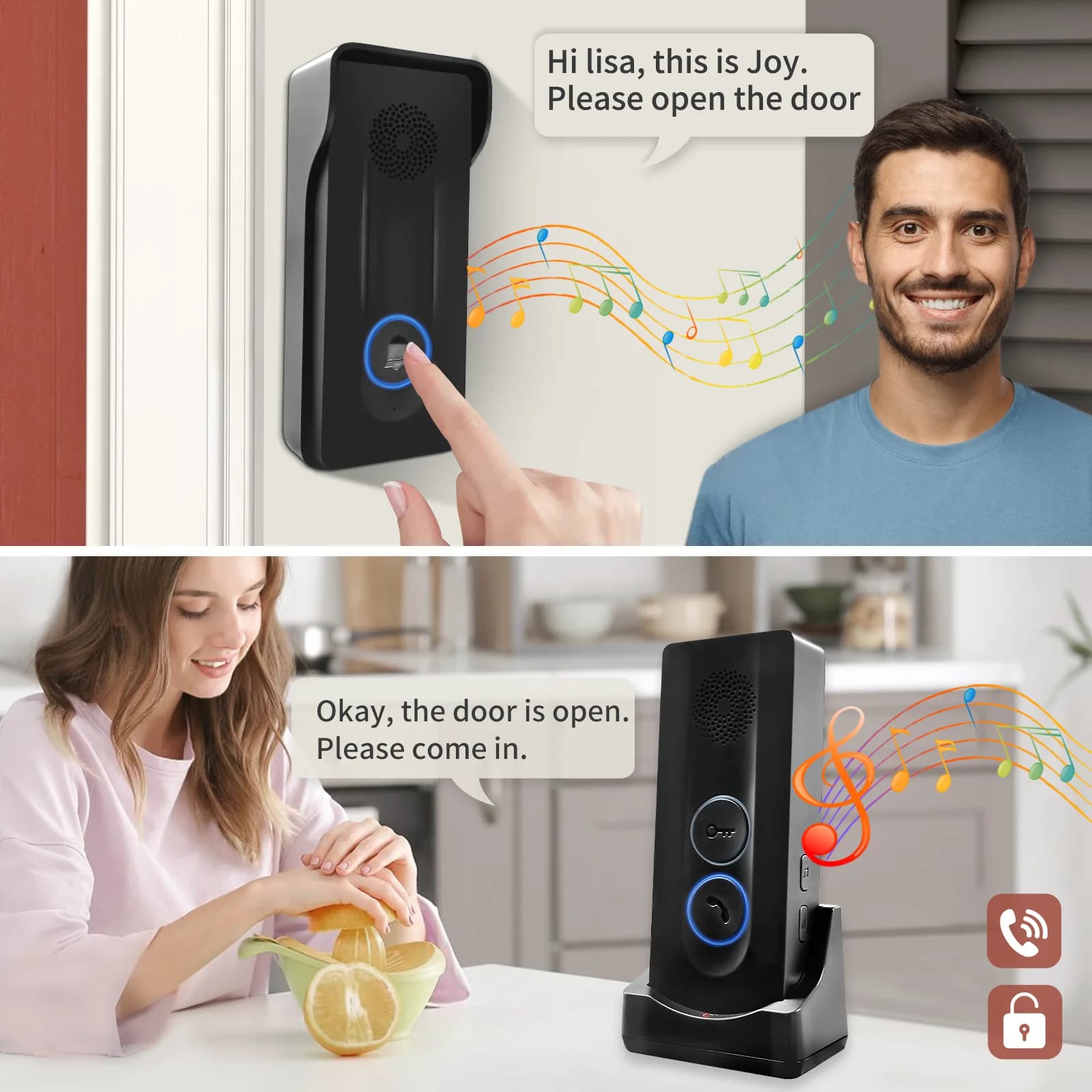 Interphone sans fil avec sonnette