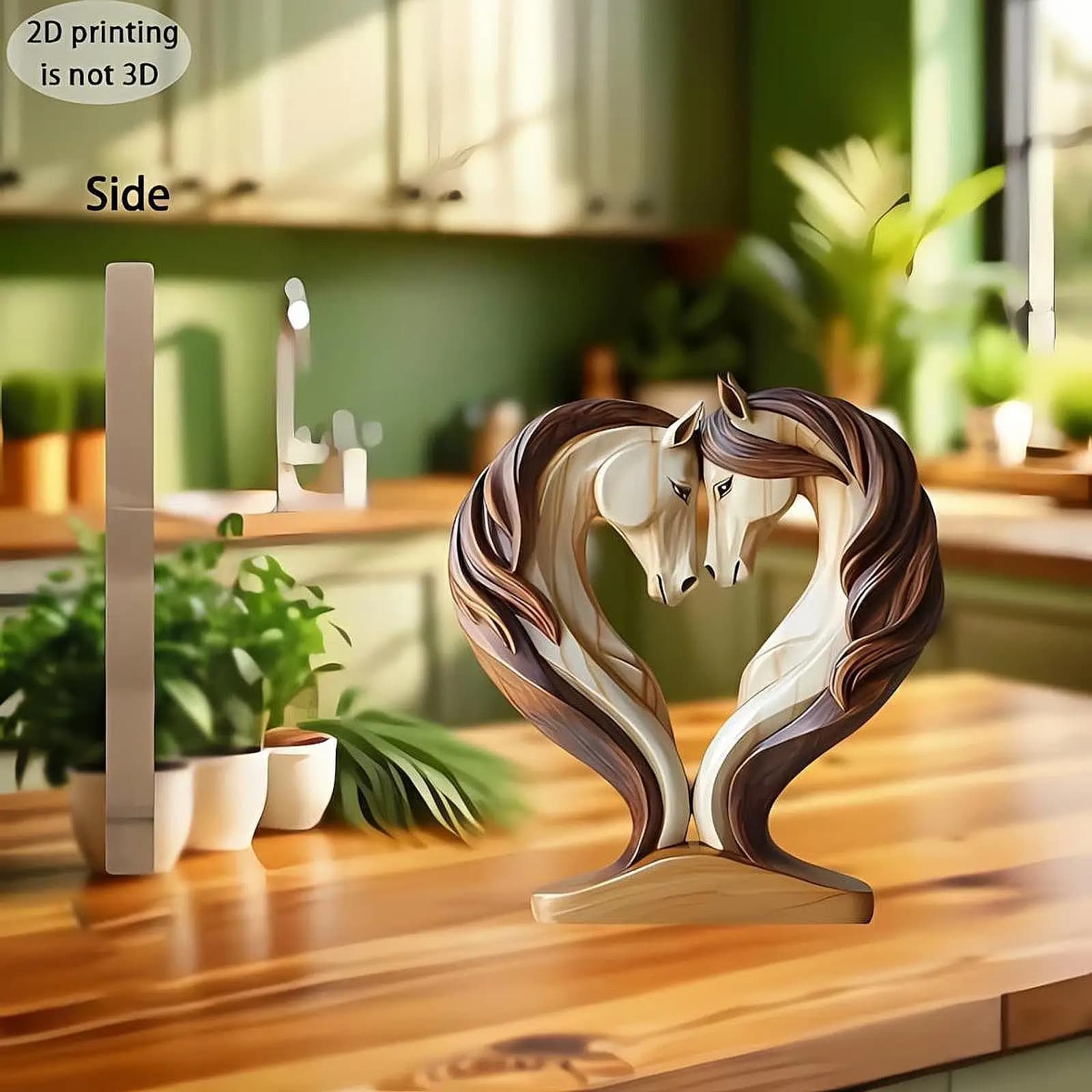 Statue décorative de cheval, sculpture de chevaux amoureux avec base, ornement de bureau moderne et pratique pour la décoration de table de salon