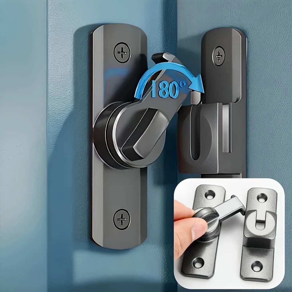 Serrure de porte antivol - 90 ° /180 ° Goupille coulissante réglable