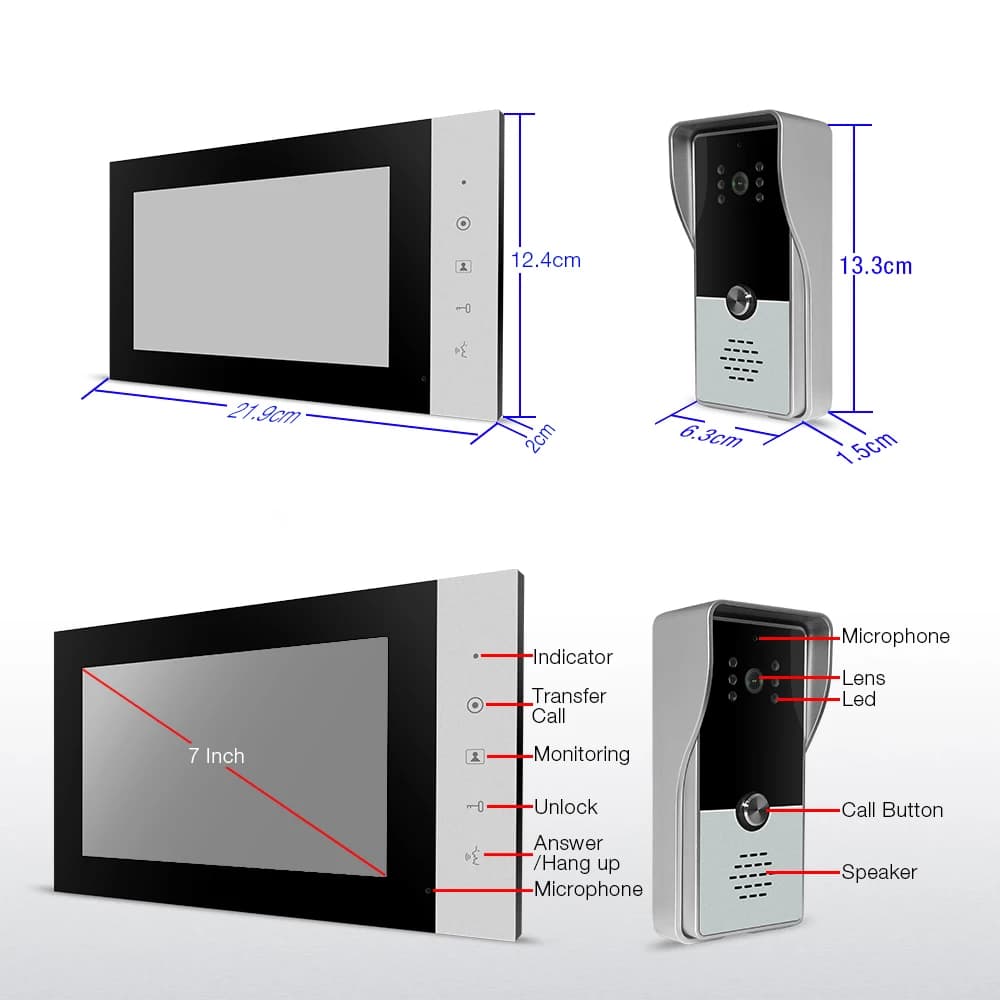 Interphone vidéo 1200TVL