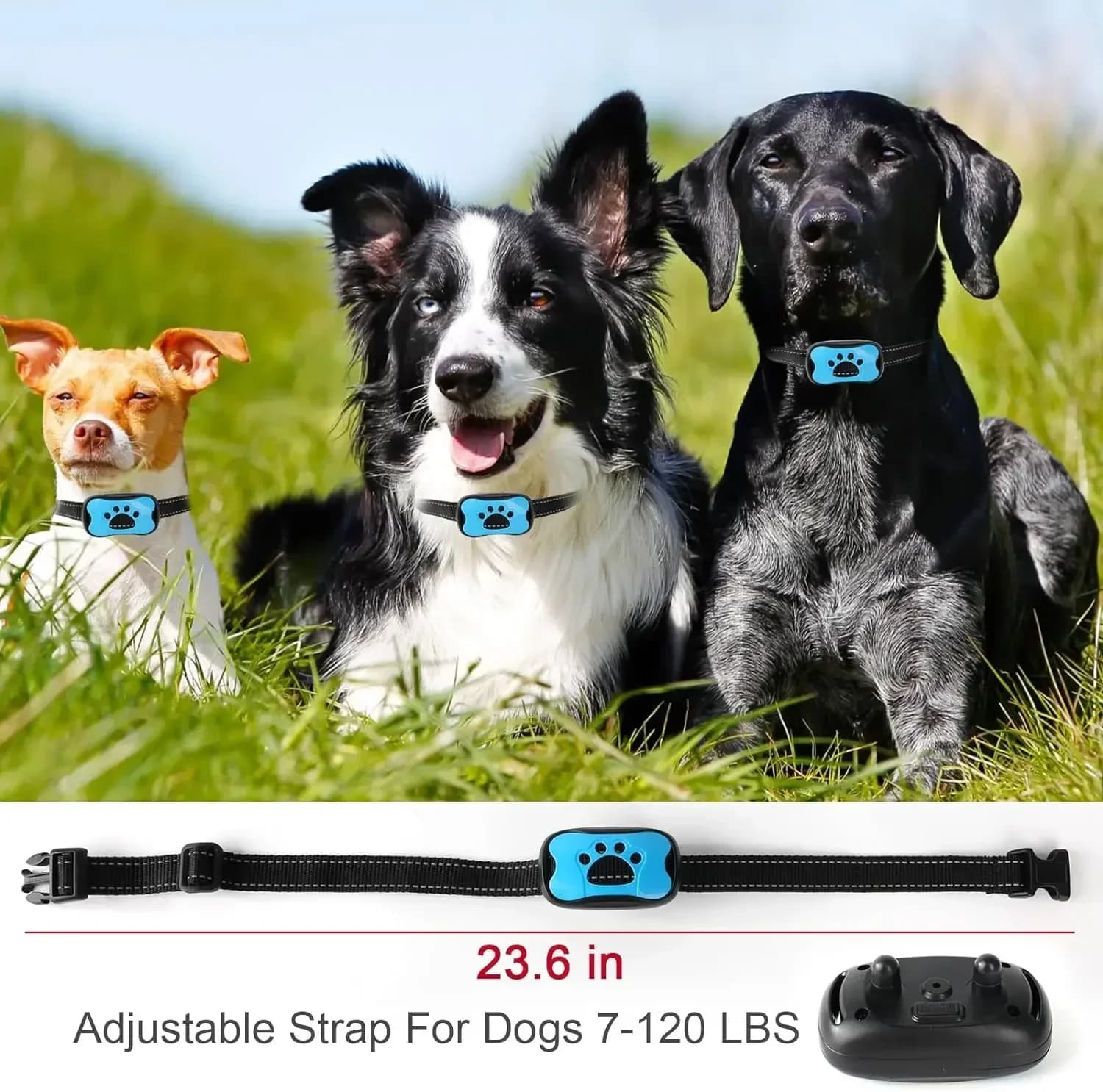 Dispositif Anti-aboiement pour chien de compagnie, collier d'entraînement pour chiens, Rechargeable par USB, Anti-aboiement ultrasonique, Vibration