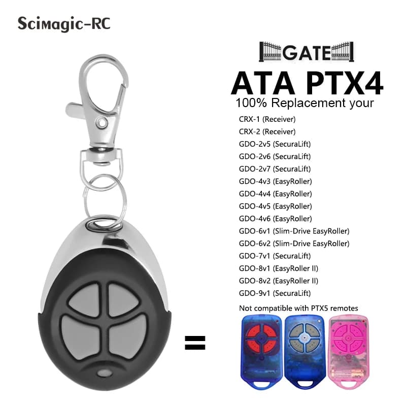 Remplacement de télécommande de porte de garage PTX-4 ATA/portail ATA Securacode PTtage