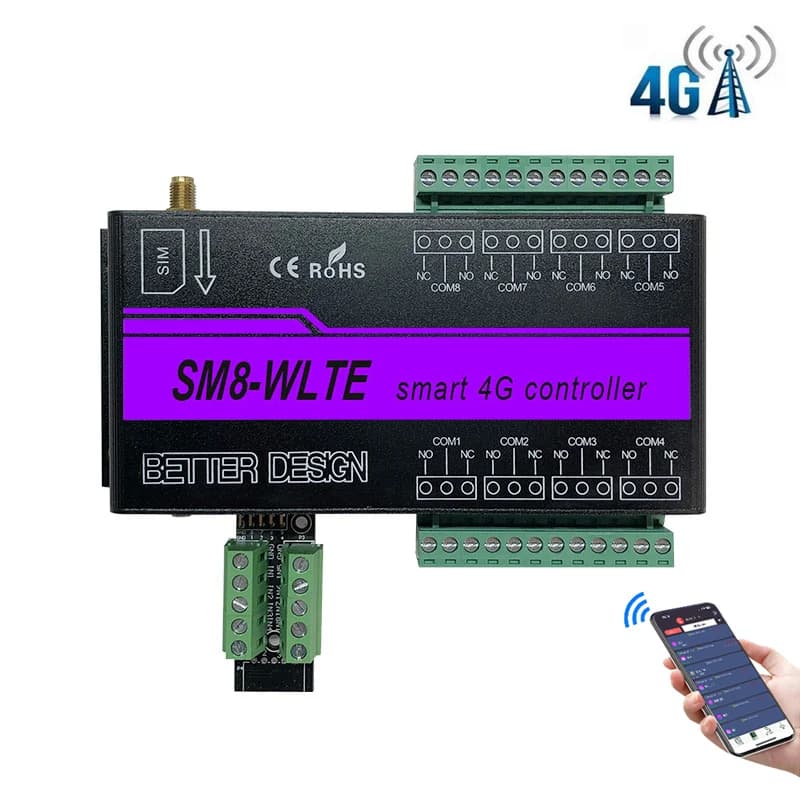 SMS GSM 4G LTE APP Web télécommande 8 canaux relais sortie entrée SM8-WLTE température humidité alerte de panne de courant