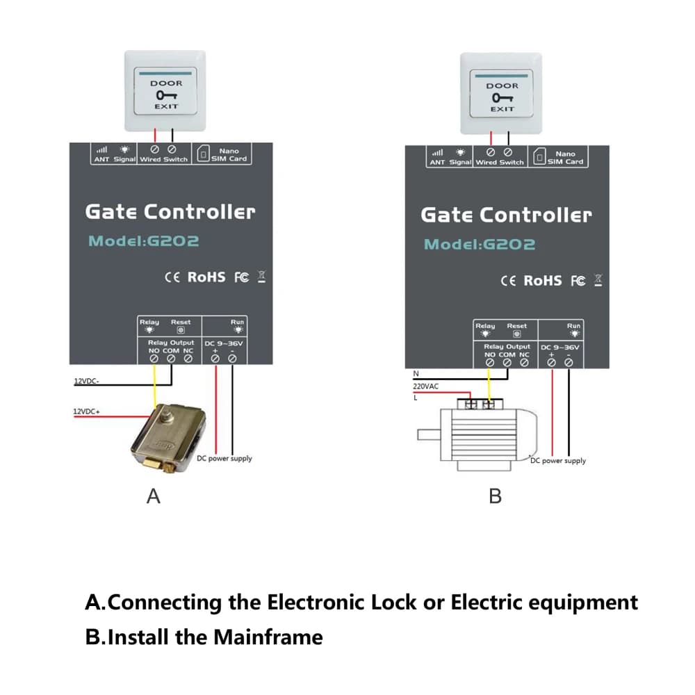 G202 GSM 2G Porte Ouvre-porte Relais Interrupteur Portail électrique sans fil Télécommande Accès