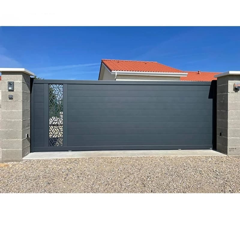 Porte coulissante d'allée en aluminium personnalisée
