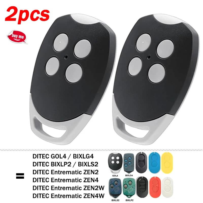 Télécommande de garage/portail DITEC GOL4 BIXLG4 BIXLP2 BIXLS2 433