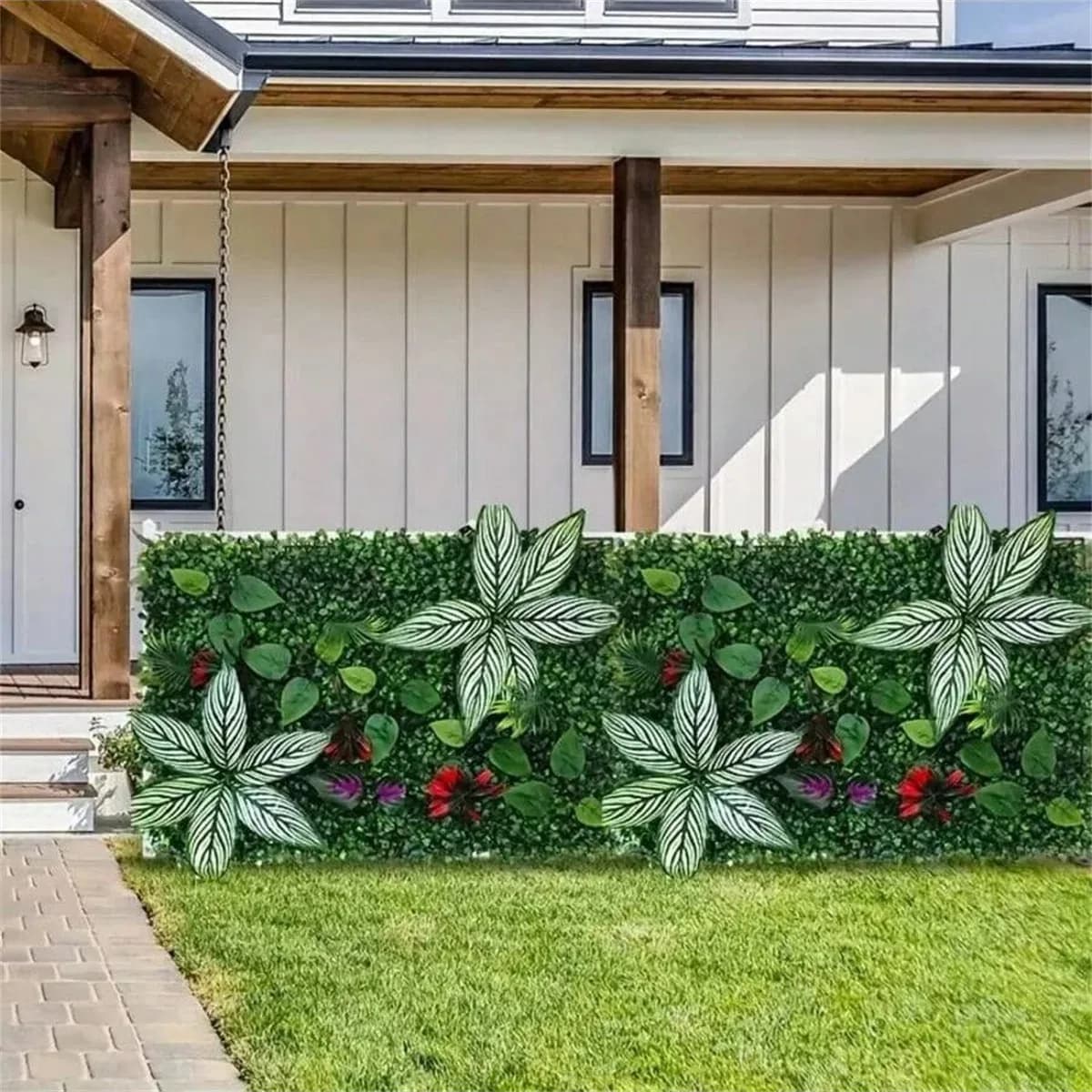 Panneaux muraux verts artificiels, décoration en faux gazon jungle pour la maison et le jardin, tapis de verdure vibrante pour intérieur, extérieur, patio et mariages