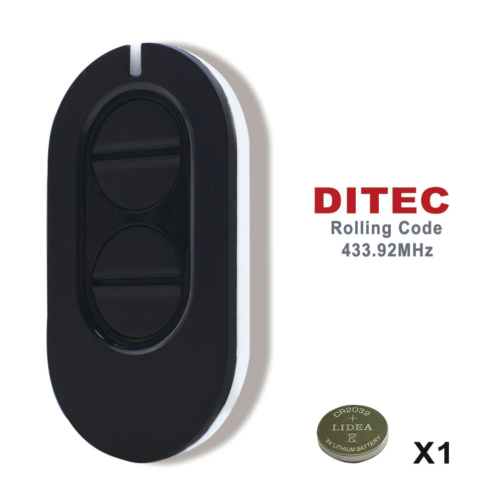 Télécommande de porte de garage Entrematic Zen 2 / Zen 4 noire à 2/4 boutons 433 MHz à code roulant compatible avec GOL4