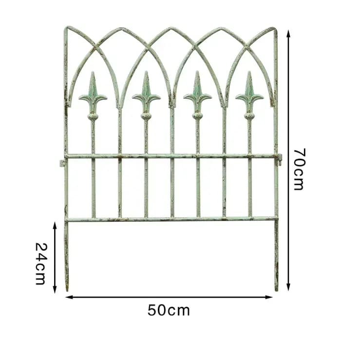 Panneau de séparation en fer pour clôture de jardin ancien, panneau de séparation extérieur, bordure