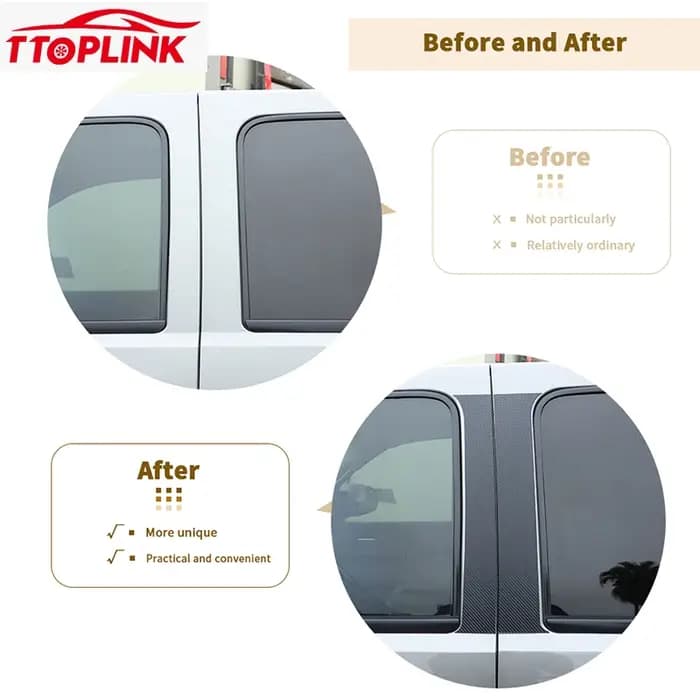 TTOPLINK PVC fibre de carbone fenêtre extérieure Center pilier autocollant décoration couverture pour Chevy Avalanche 2007-2013 accessoires de voiture