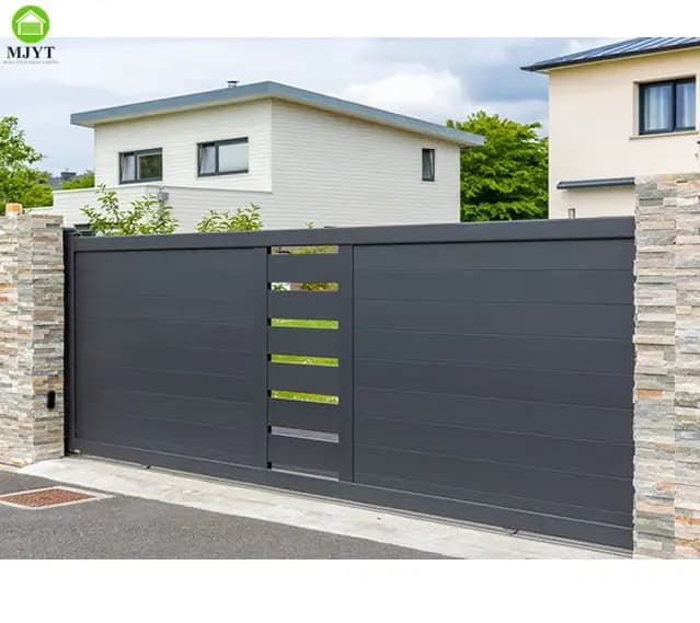 Porte coulissante d'allée en aluminium personnalisée pour porte d'entrée de votre jardin