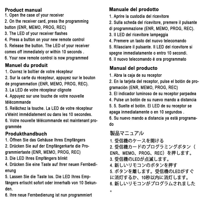 PUChain L-Télécommande de porte de garage VARIO
