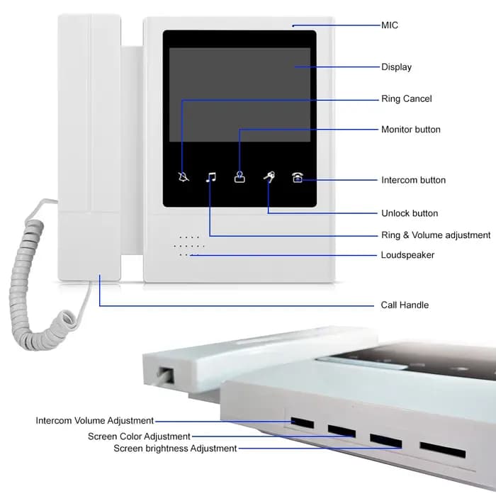 Système d'interphone vidéo LCD pour support à domicile