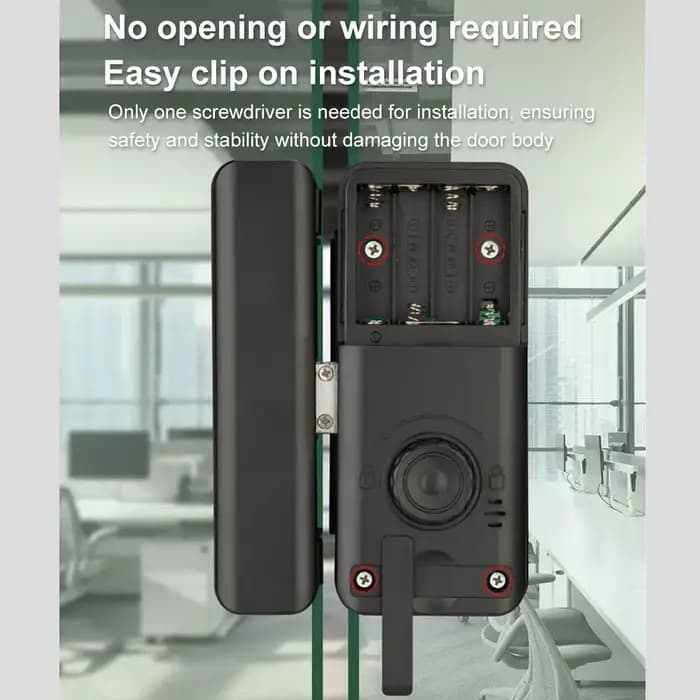 Serrure Intelligente de Porte en Verre Biométrique Bluetooth APP avec Empreinte Digitale