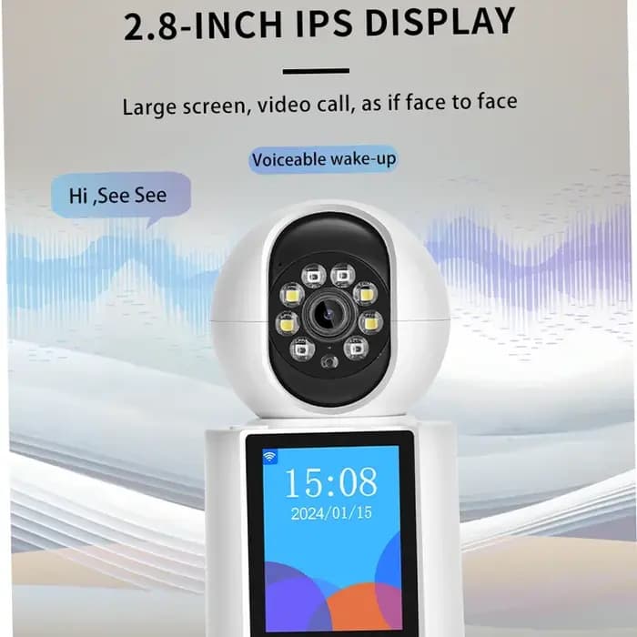 ICSEE 2K 4MP appel vidéo interphone Wifi caméra 2.4 pouces écran AI détecter Audio bidirectionnel couleur Vision nocturne 2MP intérieur bébé moniteur
