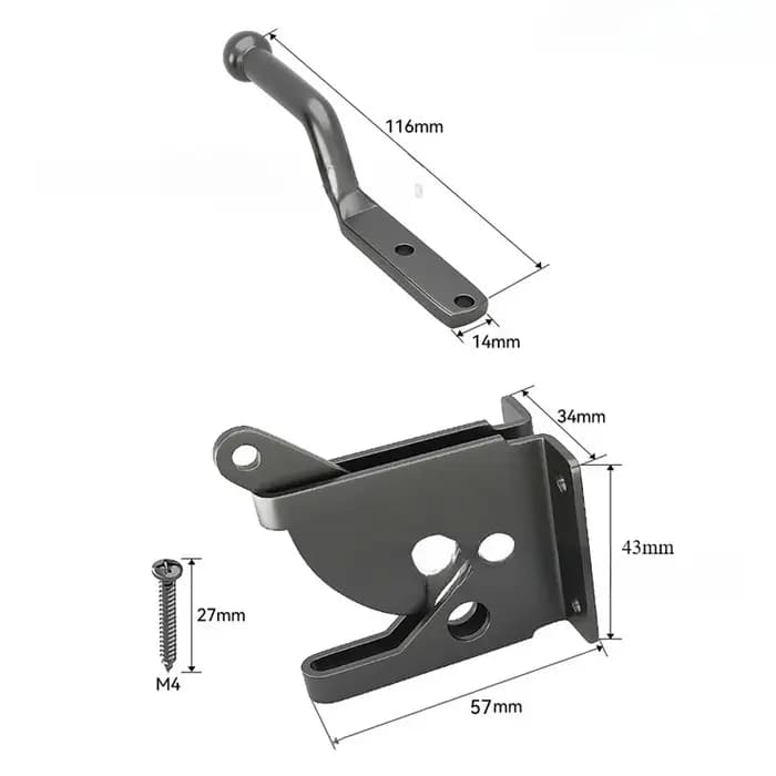 Loquet de porte automatique avec boulon pour clôture de jardin de pâturage, porte de ferme en acier