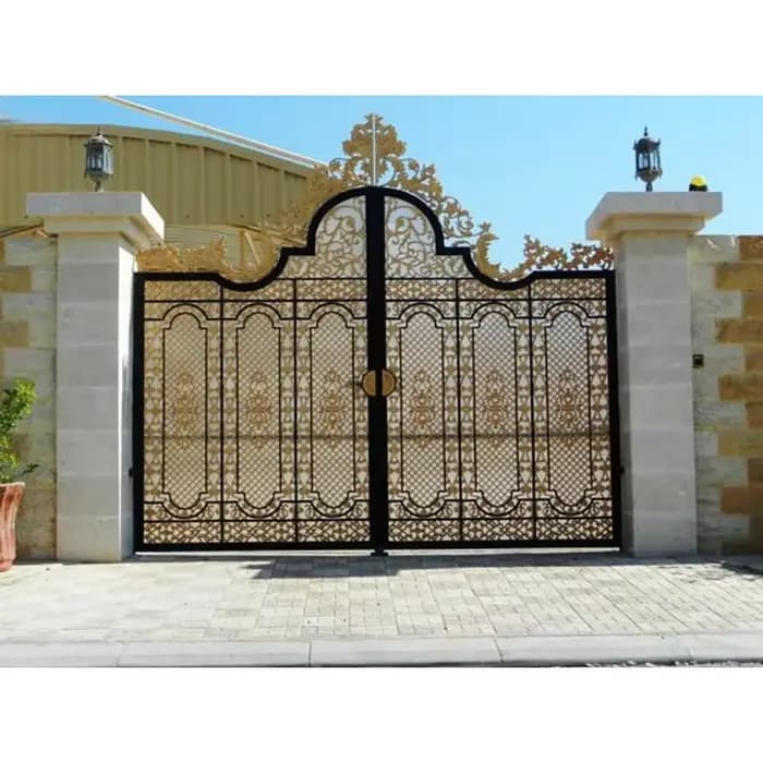 Porte en fer doré de luxe