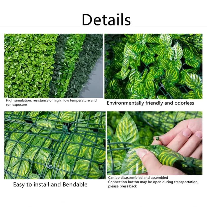 Panneaux de clôture à feuilles artificielles
