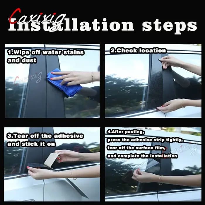 6 pièces pilier postes porte fenêtre garniture BC colonne autocollant extérieur pour Mitsubishi Lancer berline 2008-2017 Proton Inspira 2010-2015