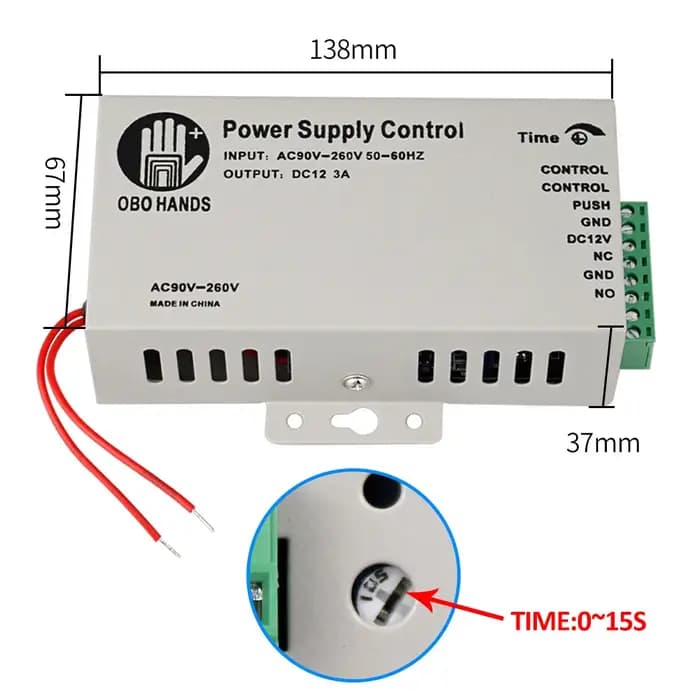 Kit de système de contrôle d'accès RFID en métal avec couvercle étanche + serrure magnétique électrique 180KG + 10 porte-clés + alimentation + bouton de sortie